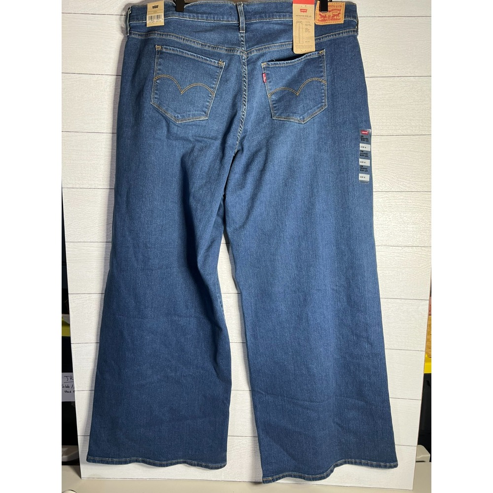 Levi's New 318 Shaping Wide Leg Stellar Stretch 22W M 44x32 Blue Jeans